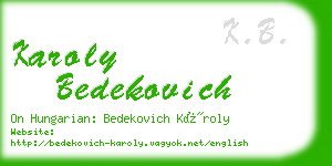 karoly bedekovich business card